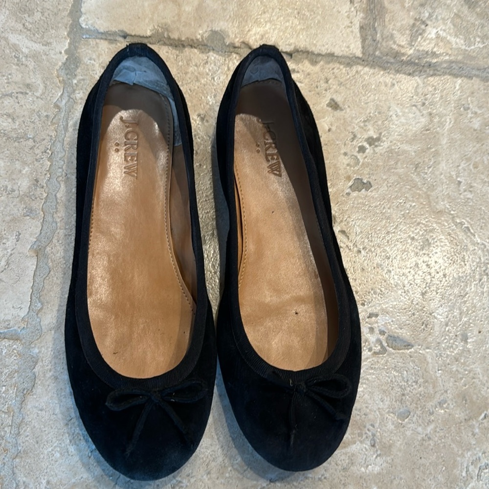 Suede JCrew ballet flats size 6 black